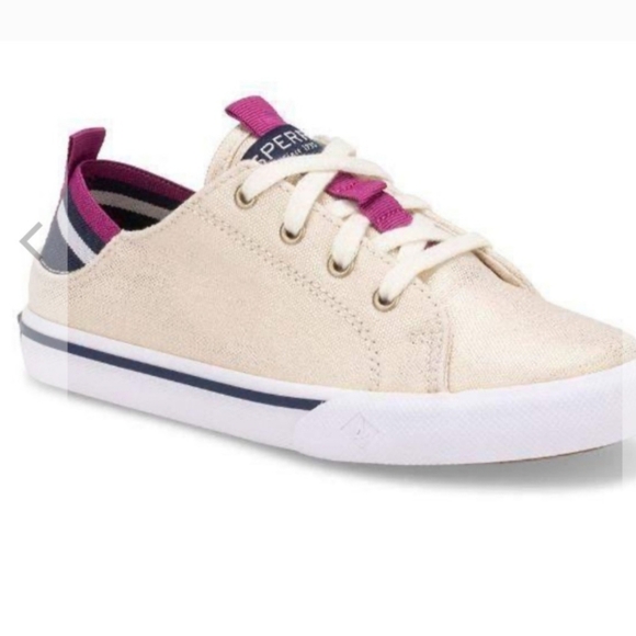 SPERRY TODDLER HY PORT JR SNEAKER IN CHAMPAGNE SIZE 12 - Picture 1 of 6